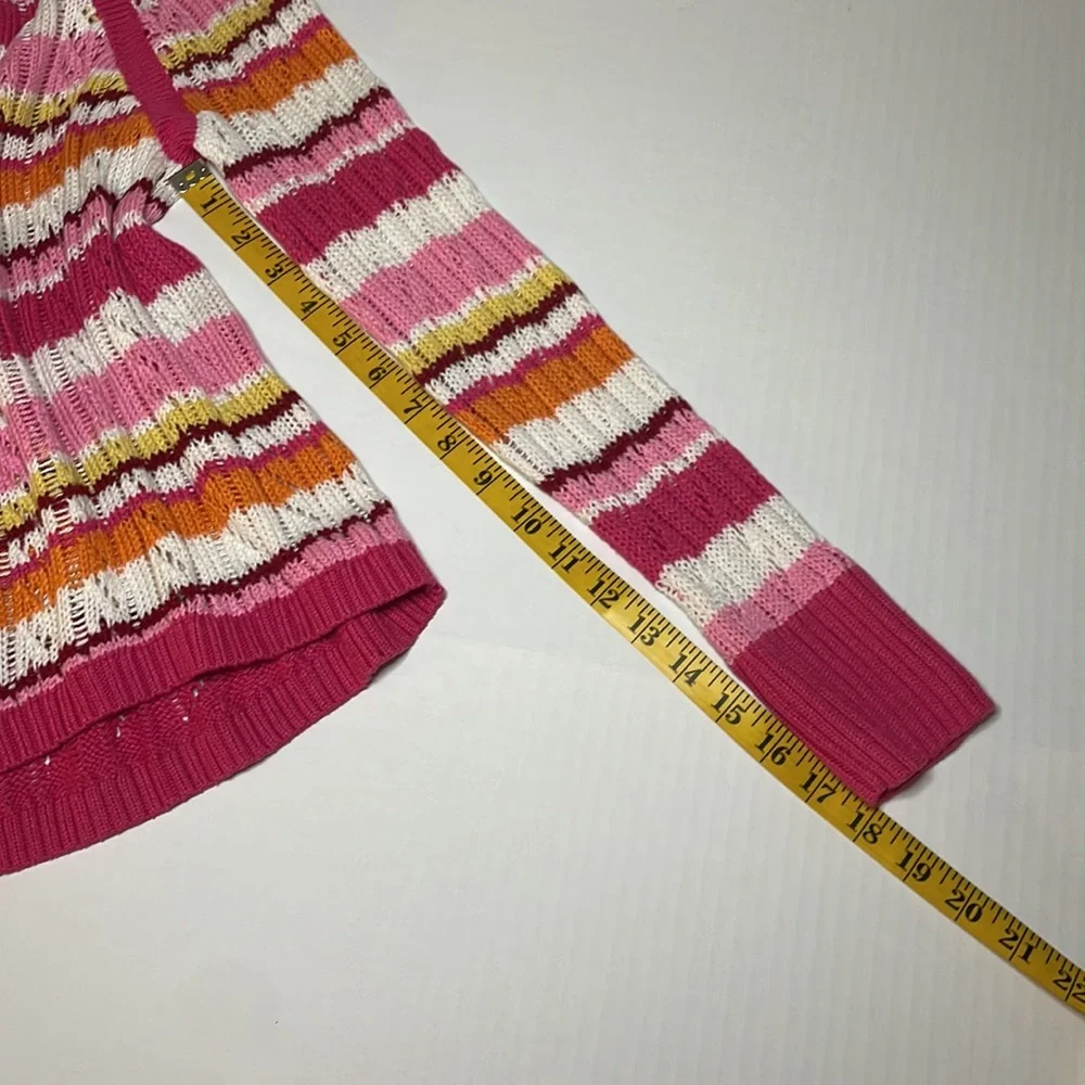 Justice multi pink crochet sweater girls size 16